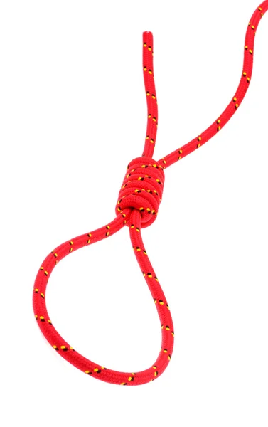 Hanging noose of red rope — Stock Photo, Image