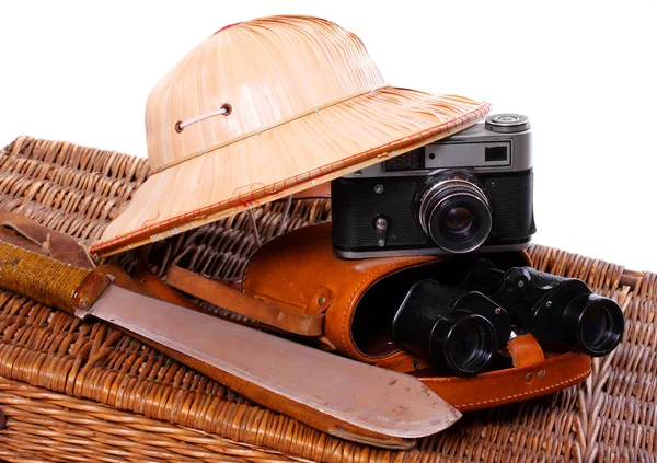 Artigos vintage para viagem ao destino tropical . — Fotografia de Stock