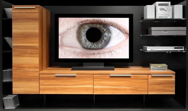 Öga på tv — Stockfoto