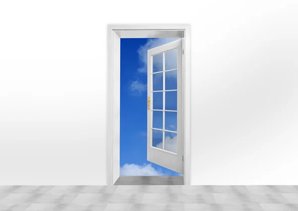 Open door to sky - conceptual image - business metaphor — Stock Photo, Image