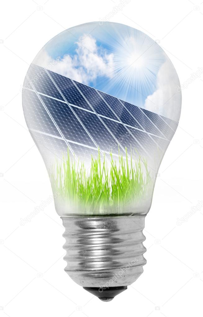 Lamp bulb with solar panels.