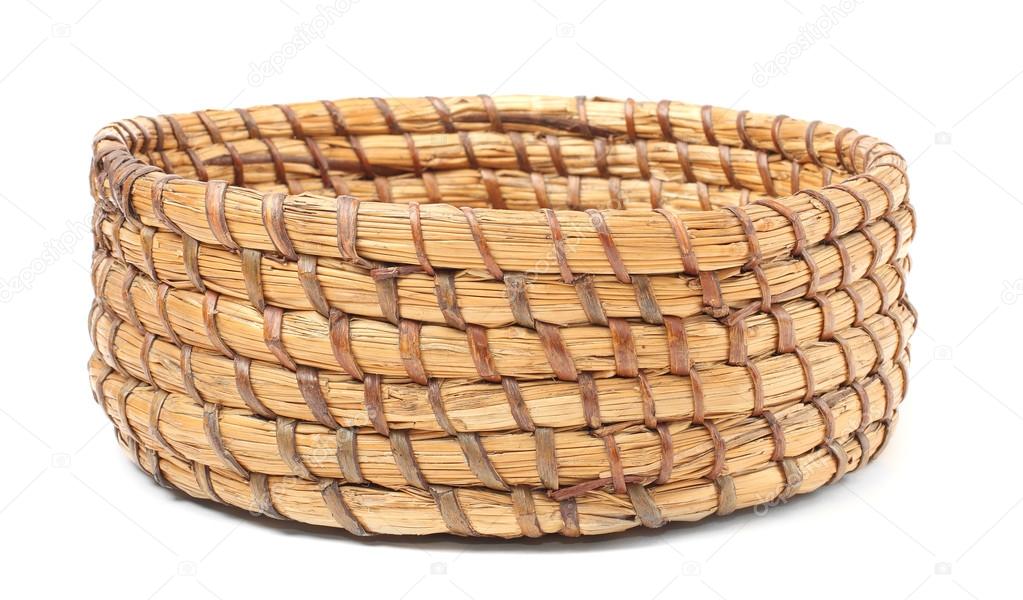 An empty wicker dish