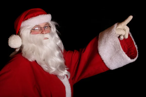 Santa mostrando espaço de cópia — Fotografia de Stock