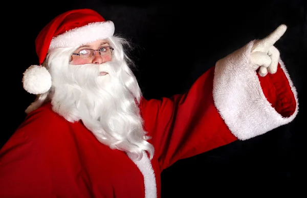 Santa mostrando espaço de cópia — Fotografia de Stock