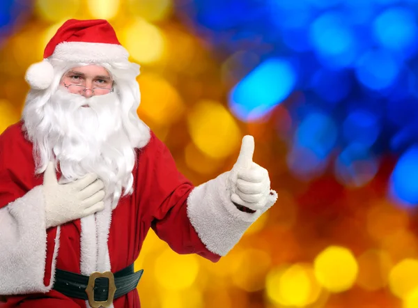 Santa wyświetlone kciuk — Zdjęcie stockowe