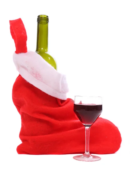 Red santa claus stocking — Stock Photo, Image
