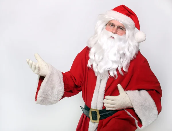 Santa mostrando espacio de copia — Foto de Stock