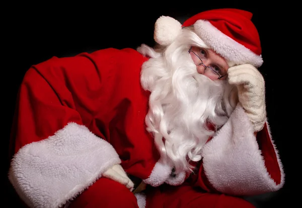 Santa thinking — Stock Photo, Image