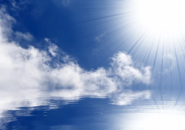 Güneşli mavi gökyüzü — Stok fotoğraf