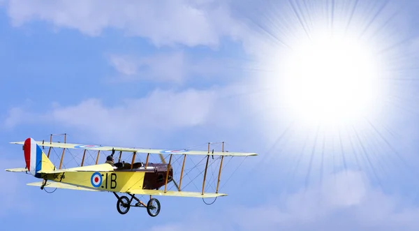 Historic biplane on the sky — Stock Photo, Image