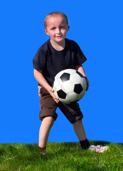 Ragazzo con palla da calcio — Foto Stock