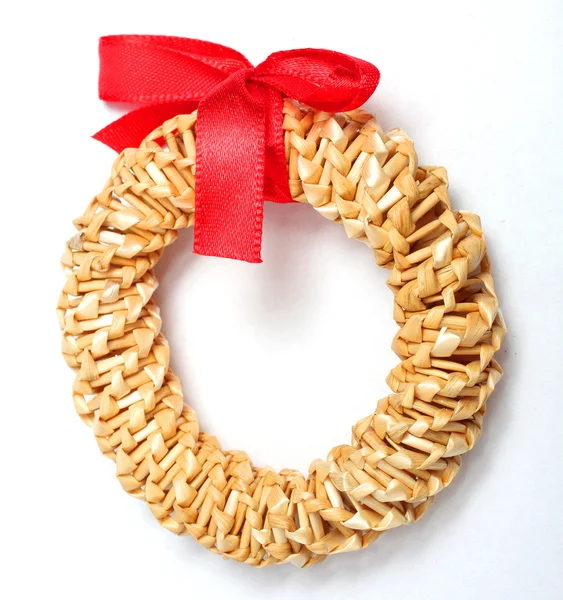 Couronne de paille, vœux de Noël . — Photo