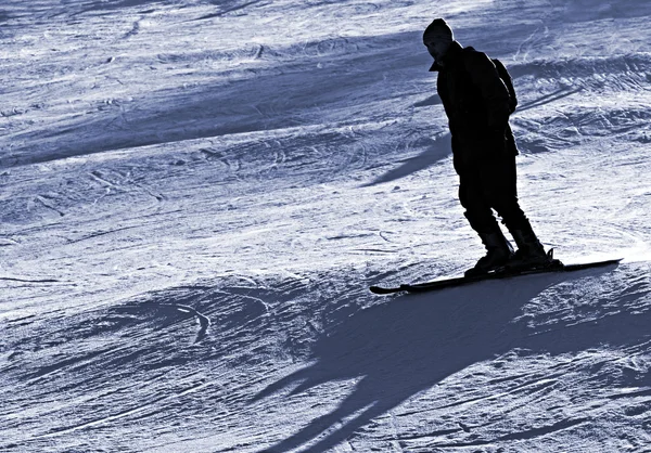 Skiier na montanha — Fotografia de Stock