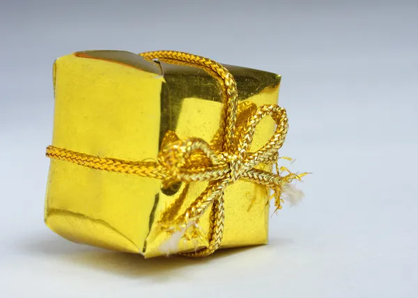 Closed golden and silver box for gift Stock Picture