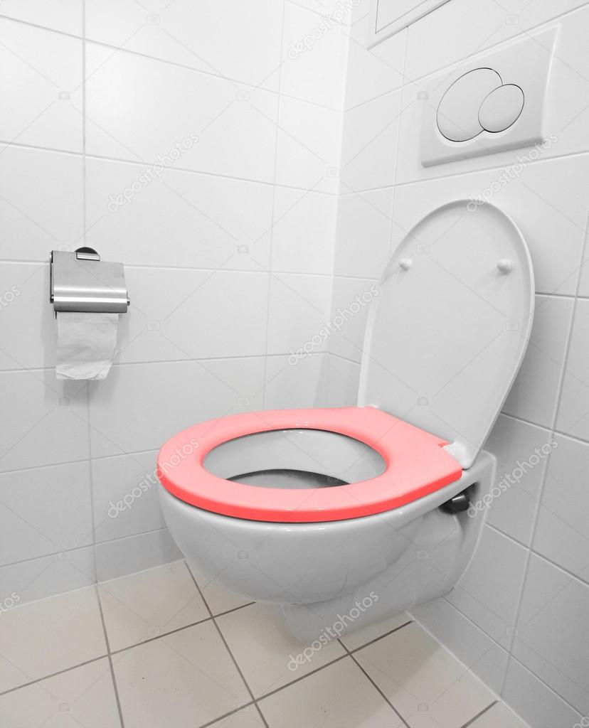 Toilet bowl in a modern bathroom.