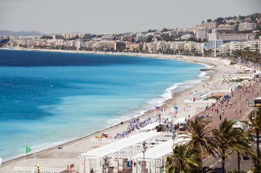 Ünlü Prome Fransız Riviera Cote d'azur güzel Fransa kumsalda