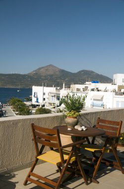 adamas milos Kiklad Adaları Yunan Adası greec liman ve şehir manzarası