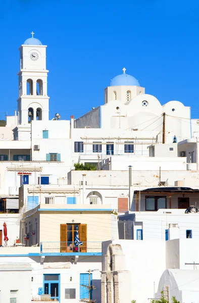Arquitetura branca típica Adamas Milos Cíclades Greek Island Gr — Fotografia de Stock