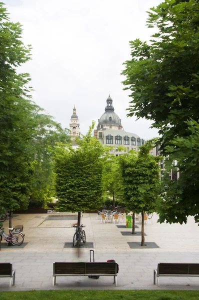 Trädgård park bänkar budapest Ungern — Stockfoto