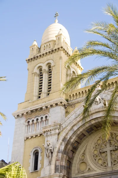 Katedra st Vincent de paul avenue habib bourguiba tunis t — Zdjęcie stockowe