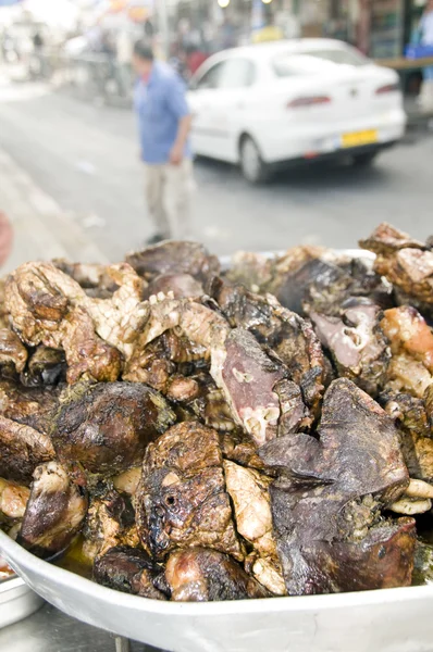 Tigela de carne cozida carne comida de rua pita sanduíches fotografia — Fotografia de Stock