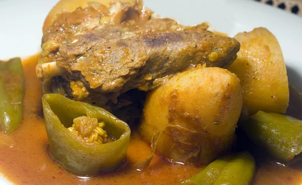 Stewed lamb with vegetables Tunis Tunisia — Stock Photo, Image