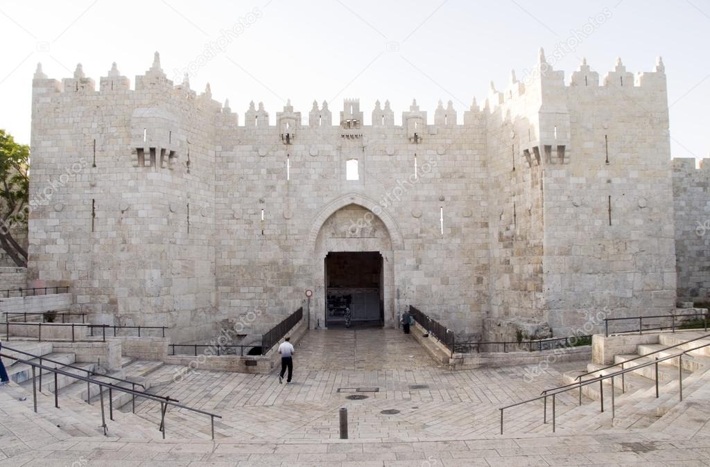 Damascus Gate entry to Old City Jerusalem Palestine Israel