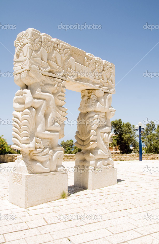 Gate of Faith in Peak Park in old historic Jaffa Tel Aviv Israel