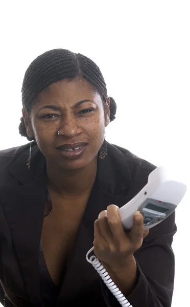 Mulher bonita no telefone — Fotografia de Stock