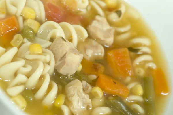 Суп из индейки с лапшой — стоковое фото