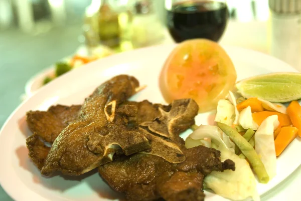 Fried pork chops dominican republic — Stock Photo, Image