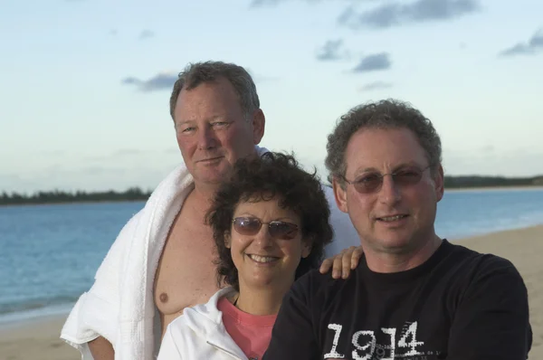 Family at tropical resort Stock Photo