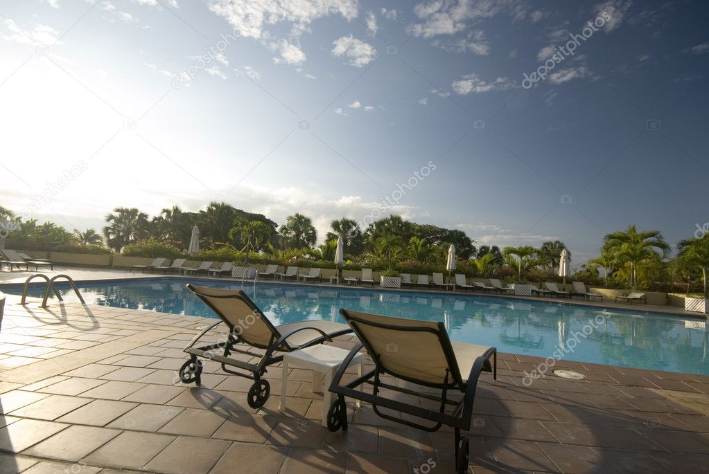 swimming pool at luxury hotel