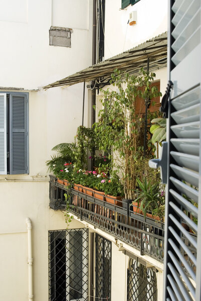 Interior building view from hotel downtown rome, italy