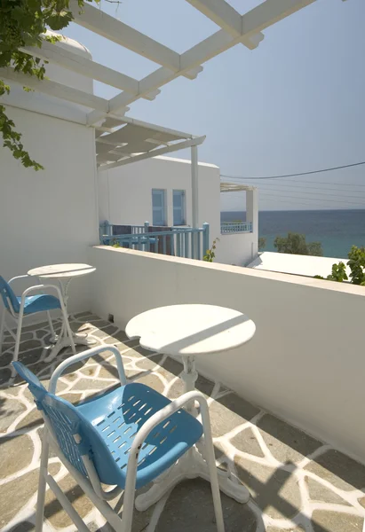 Sea view from greek island apartment — Stock Photo, Image