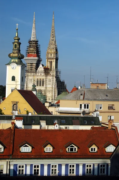 Dak toppen van Praag — Stockfoto