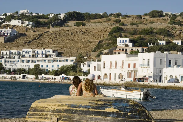 Griego isla escena en puerto — Foto de Stock