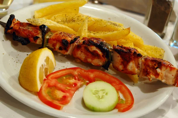 Chicken souvlaki — Stock Photo, Image