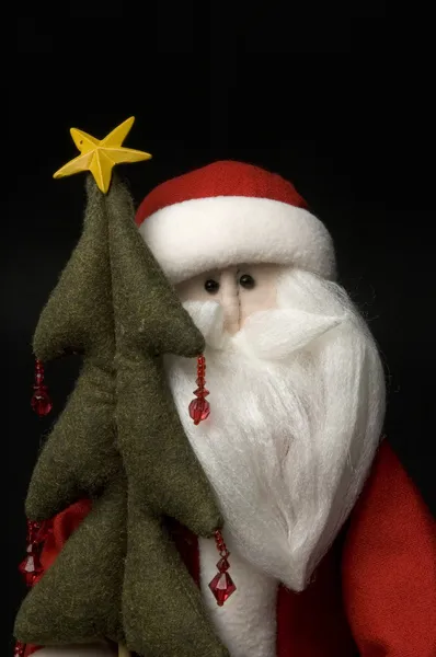 Santa claus met boom — Stockfoto