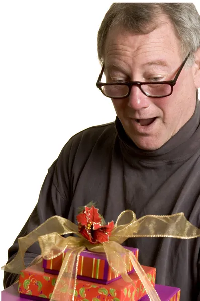 Man with gifts — Stock Photo, Image