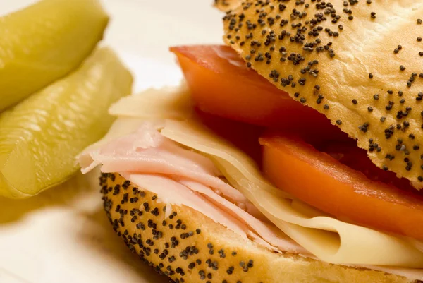 Schinken und Schweizer Sandwich — Stockfoto