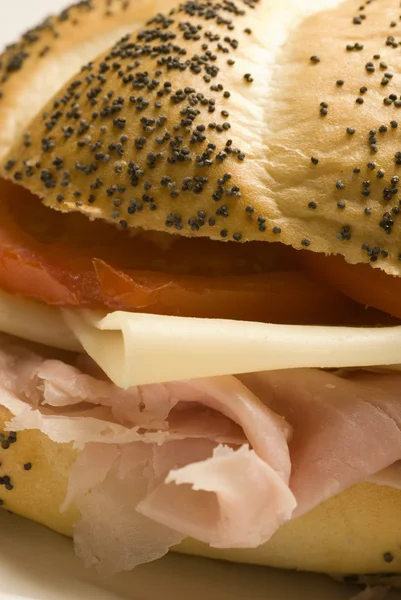 Ham and swiss sandwich — Stock Photo, Image