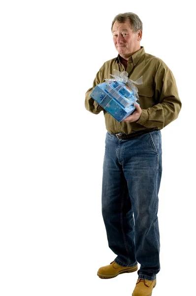 Man with presents gifts — Stock Photo, Image