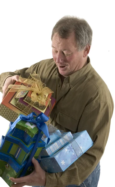 Мужчина с подарками — стоковое фото