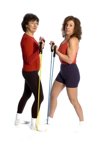 Egzersiz yapan iki kadın — Stok fotoğraf