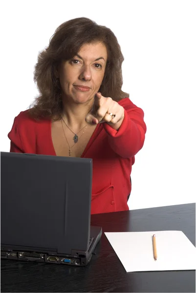 Vrouw aan het Bureau — Stockfoto