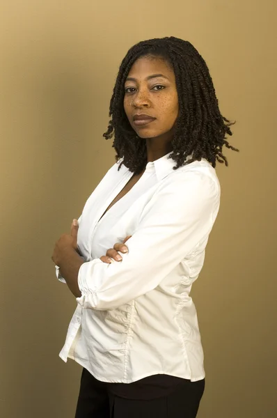 Black woman in office — Stock Photo, Image