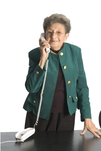 Business woman mature on phone — Stock Photo, Image