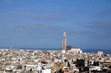 Hassan II Camii cityscape görüntülemek casablanca morocco