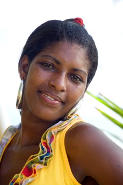 beautiful young nicaraguan native woman smiling portrait clipart